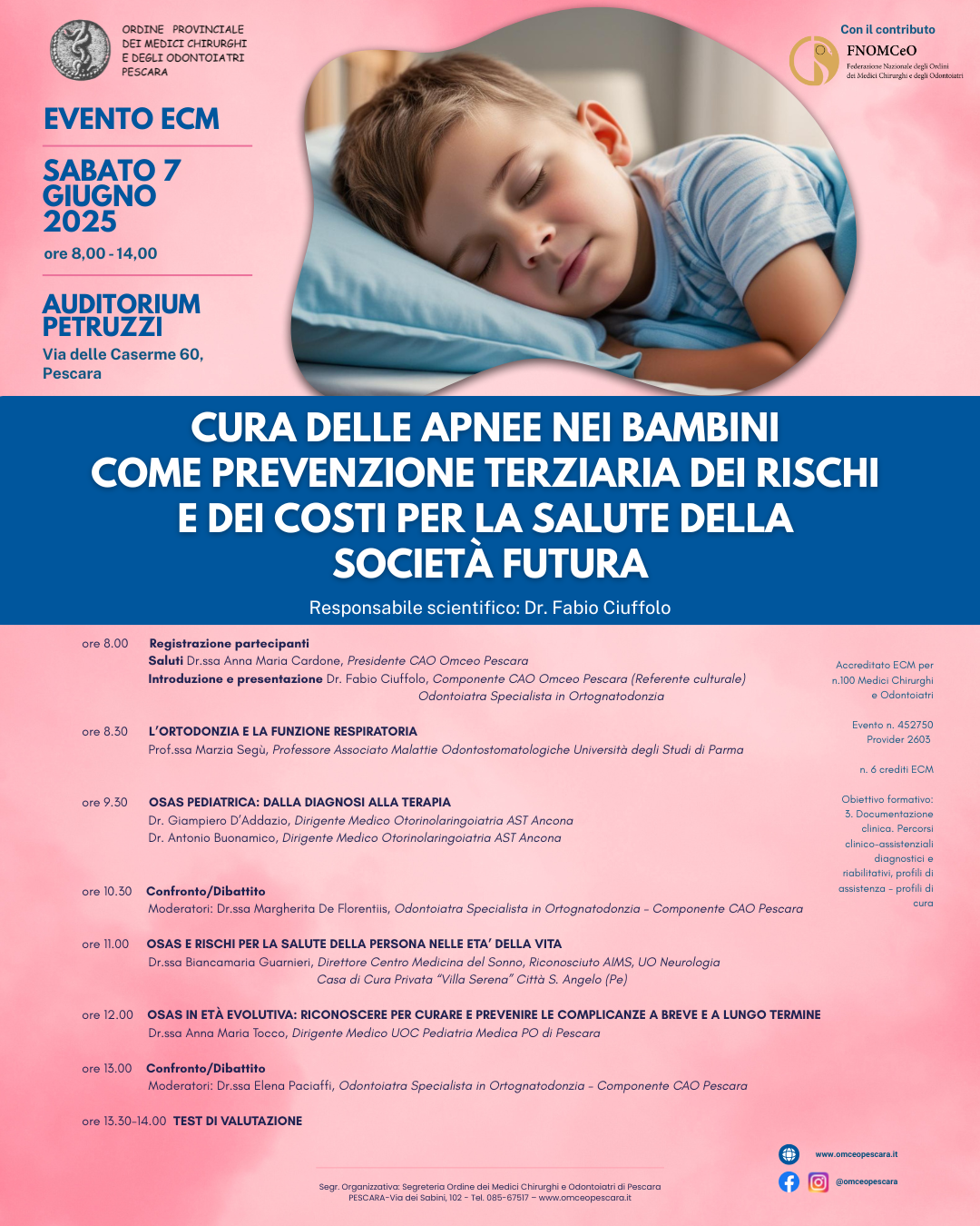 Clicca per accedere all'articolo CURA DELLE APNEE NEI BAMBINI COME PREVENZIONE TERZIARIA DEI RISCHI E DEI COSTI PER LA SALUTE DELLA SOCIETA' FUTURA