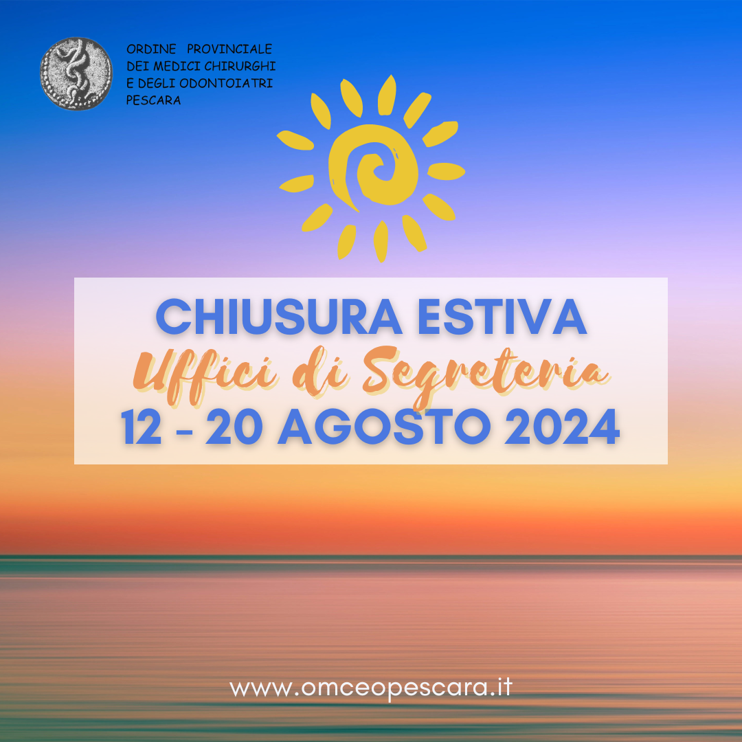 Clicca per accedere all'articolo La Segreteria dell'Ordine resterà chiusa per ferie dal 12 al 20 Agosto 2024