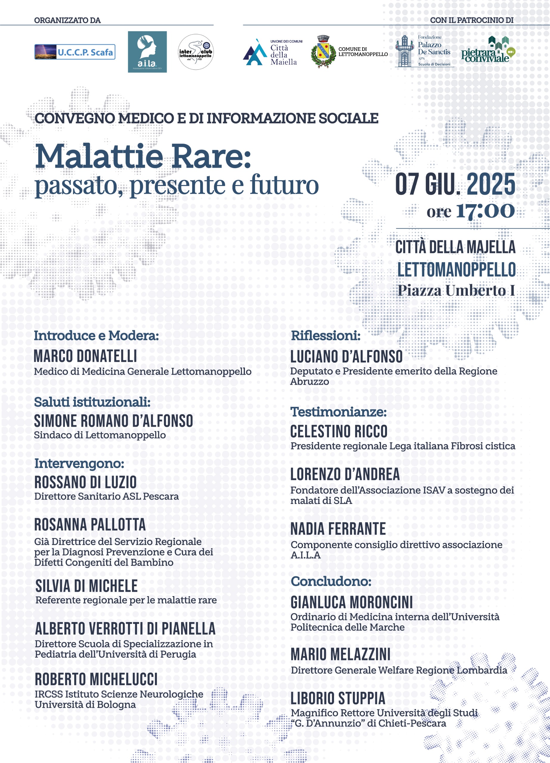 Clicca per accedere all'articolo Convegno medico e di informazione sociale MALATTIE RARE: PASSATO, PRESENTE E FUTURO