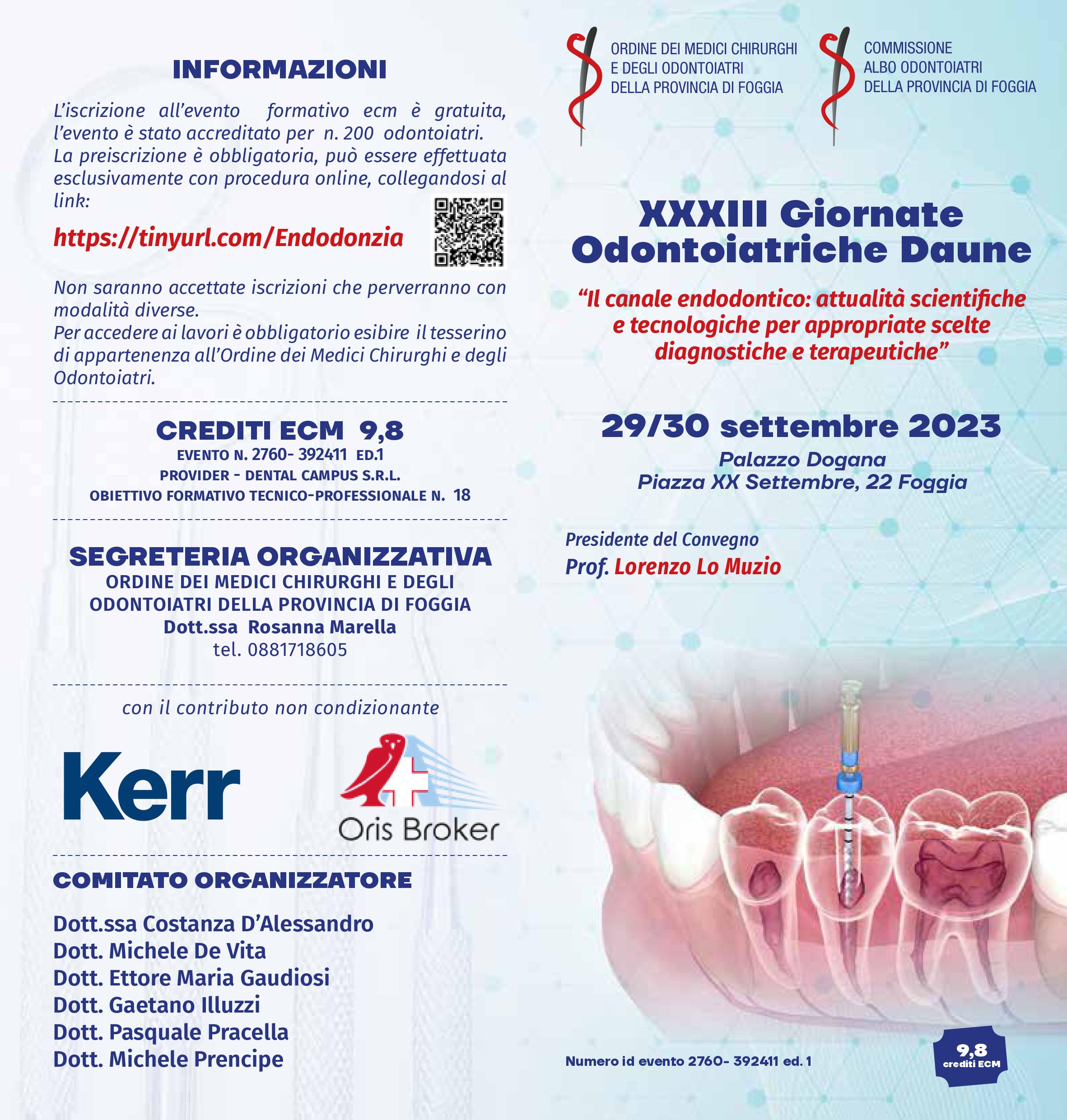 Clicca per accedere all'articolo XXXIII Giornate Odontoiatriche Daune