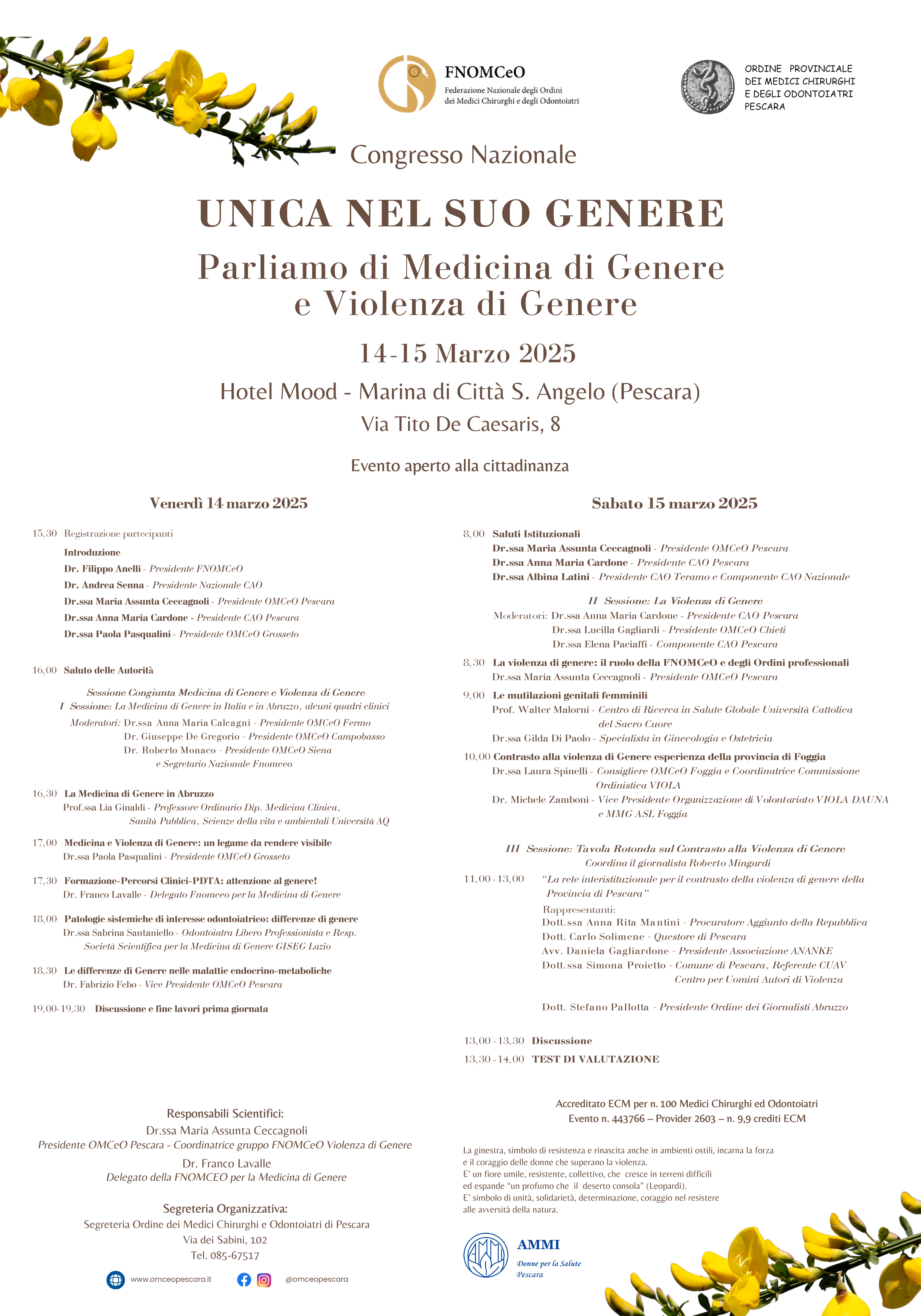 Clicca per accedere all'articolo CONVEGNO NAZIONALE "UNICA NEL SUO GENERE. Parliamo di Medicina di Genere e Violenza di Genere"