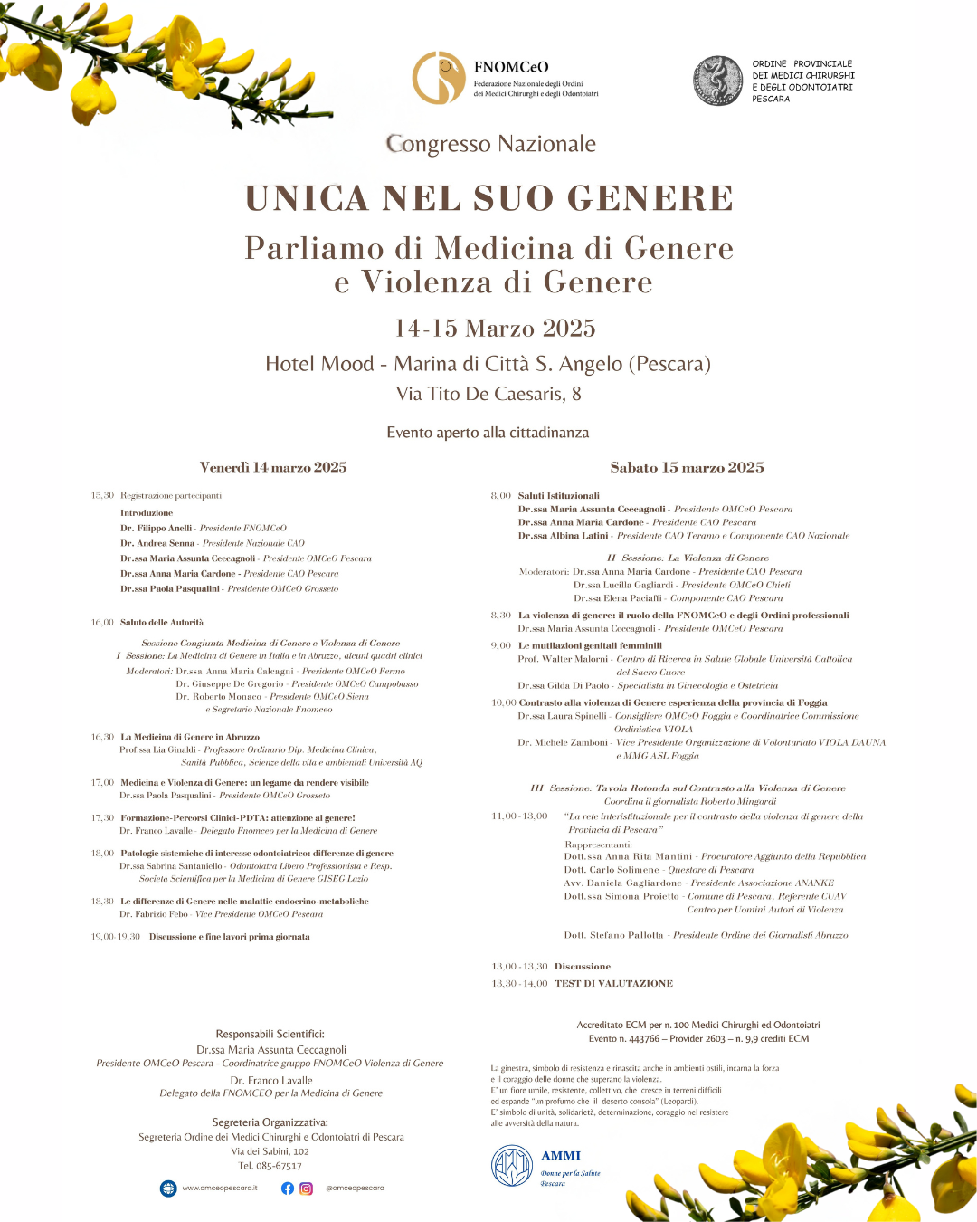 Clicca per accedere all'articolo A Pescara il Congresso Nazionale su Medicina di Genere e Violenza di Genere
