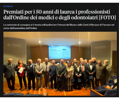 Clicca per accedere all'articolo Premiati per i 50 anni di laurea i professionisti dall'Ordine dei medici e degli odontoiatri