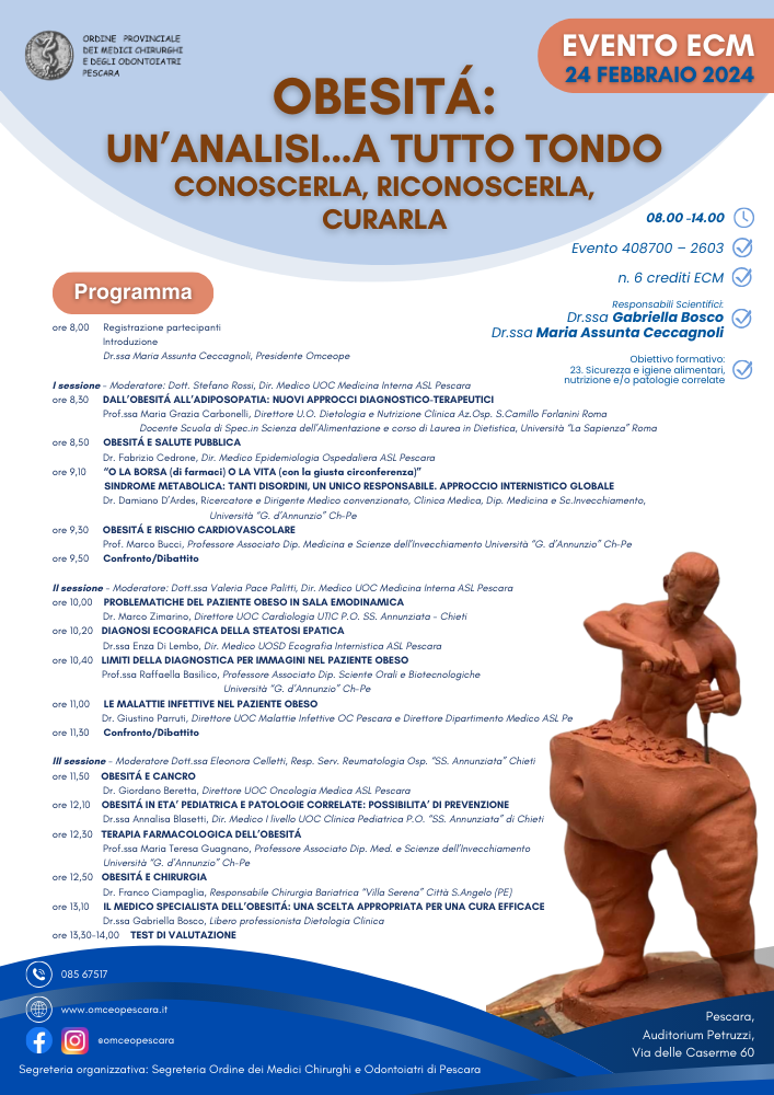 Clicca per accedere all'articolo A Pescara il convegno sull’obesità